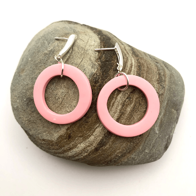 Warm pink hoop drops