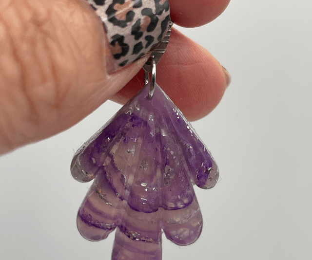 Scalloped fan statement earrings #1