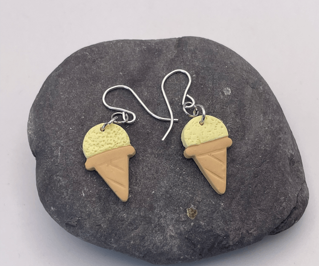 Vanilla ice cream cone dangles