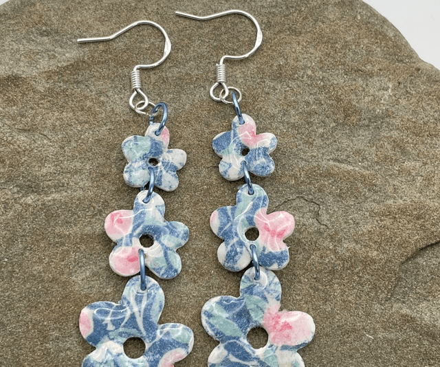Vintage Triple flower drop earrings