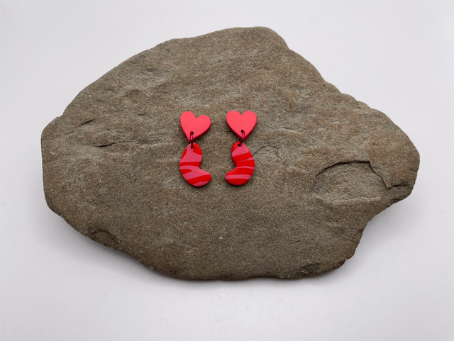 Love heart jelly bean stud drops 