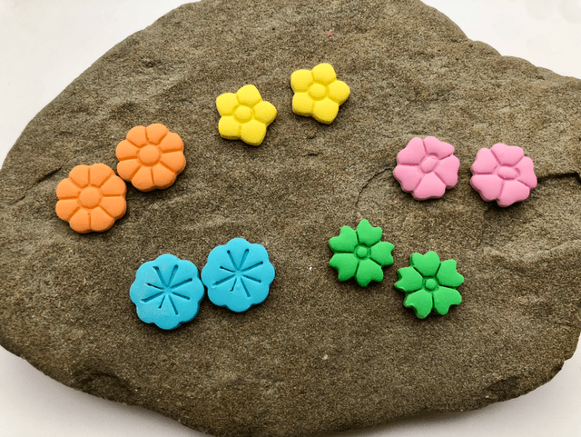 Blue flower studs