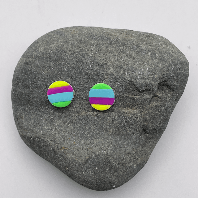 Circle stripey studs