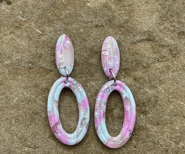 Misty oval stud drops