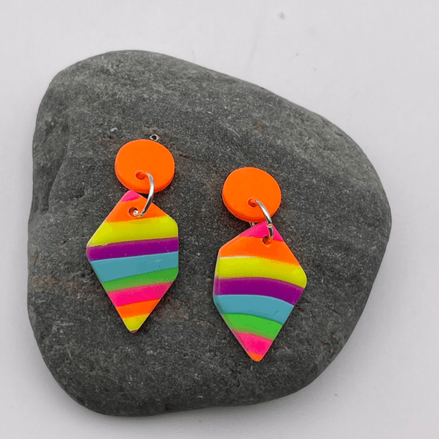 Statement rainbow stud drops 