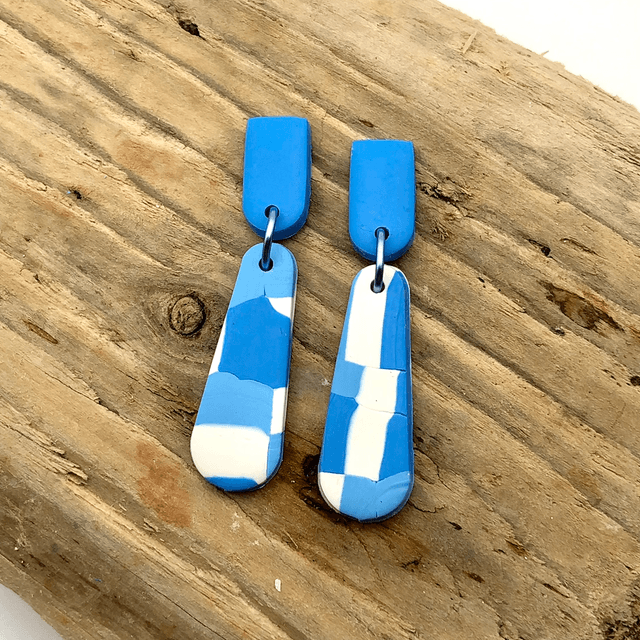 Abstract blue statement drops