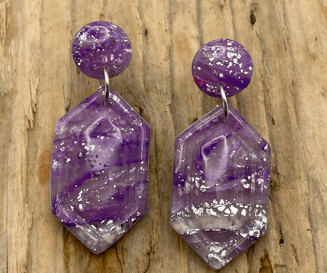 Lavender stud drops