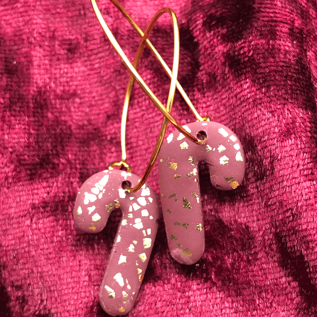 Burgundy and gold candy canes