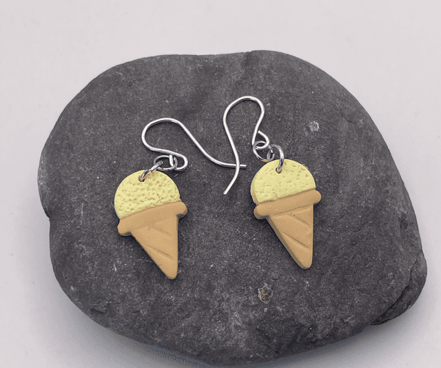 Vanilla ice cream cone dangles