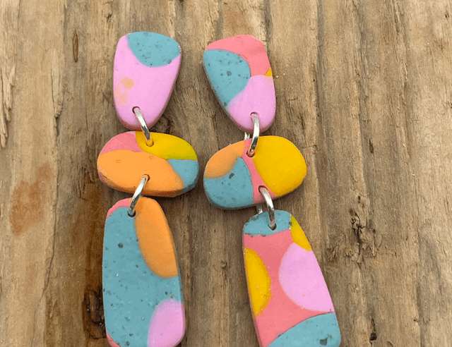 Pastel pebble stud drops 