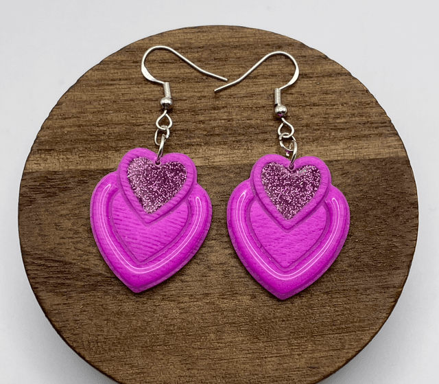 Purple heart dangles