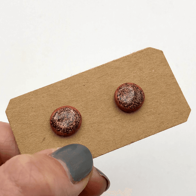 Brown sparkle studs 