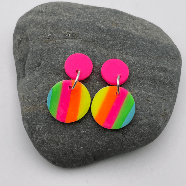Mini rainbow statement earrings
