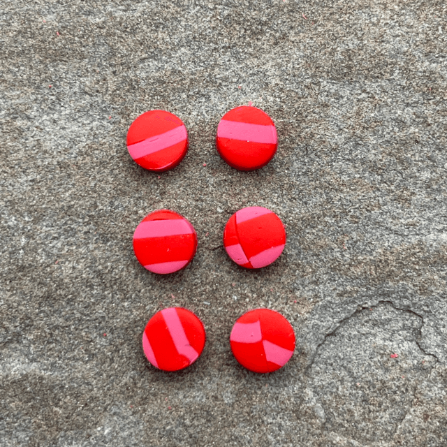 Mini assorted pink and red studs